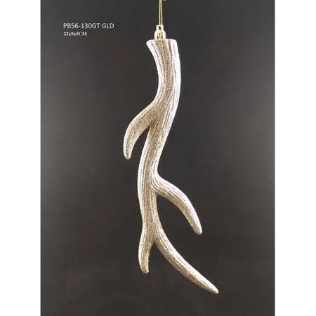 Glitter Antler Hanging Figurine (Set of 2) The Holiday Aisle