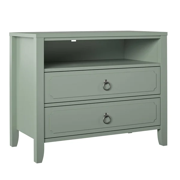 Novogratz Her Majesty 2 Drawer Nightstand, Green