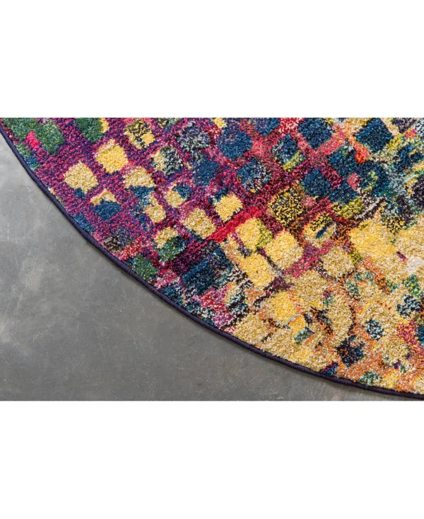 Unique Loom Chromatic Multi 6 ft Round Area Rug