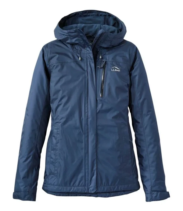 Women's Trail Model Waterproof Rain Jacket - Fleece-Lined Blue Extra Small, L.L.Bean