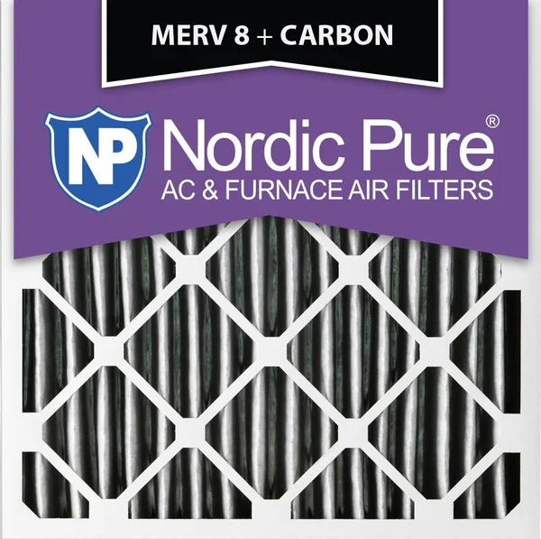 12x12x1 Pleated MERV 8 Plus Carbon AC Furnace Air Filters Qty 24