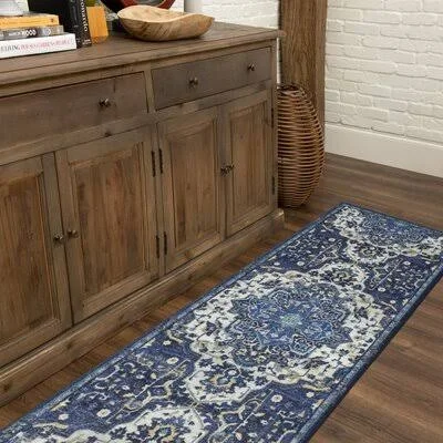 Oriental Tufted Blue Area Rug World Menagerie Rug Size: Runner 2& x 5&