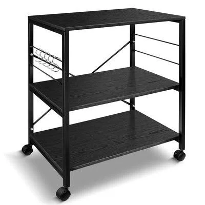 Axel Kitchen Island with Solid Wood Prep & Savour Base Finish: Black