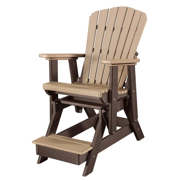 Os Home and Office Model 516CTB Fan Back Balcony Glider Made in The USA- Cedar - Tudor Brown