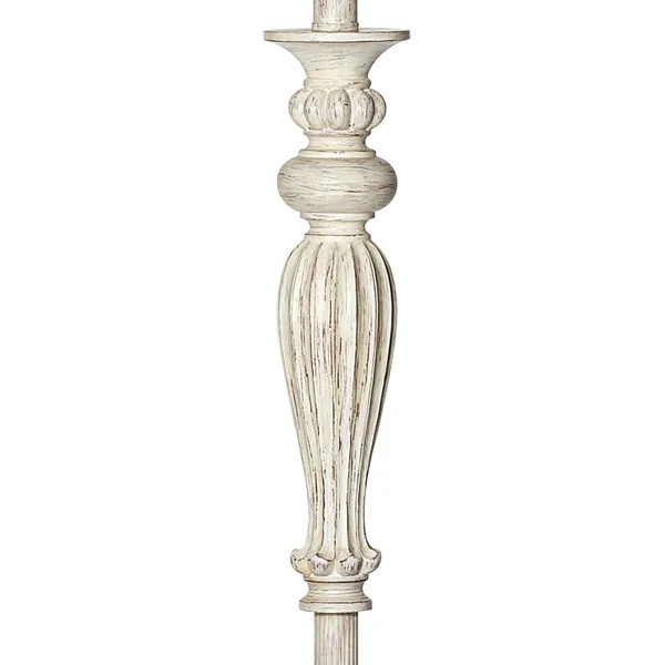 360 Lighting Vintage Chic Floor Lamp Base Antique White for Living Room Reading Bedroom Office