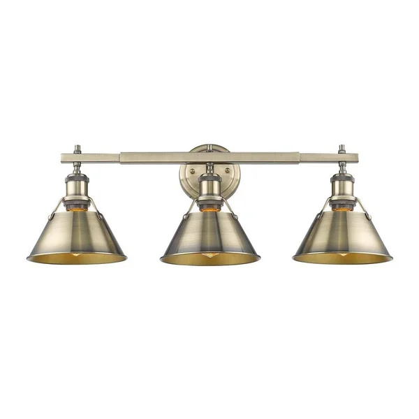 Golden Lighting 3306-BA3 BLK-RBZ Orwell 3 Light Bath Vanity in Matte Black