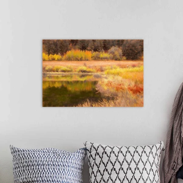 Autumn Pond - Canvas Wall Art, 24x16, Great Big Canvas