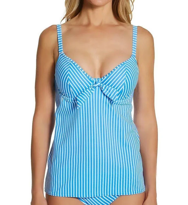 Freya Beach Hut Underwire Non Padded Plunge Tankini Top - Blue Moon