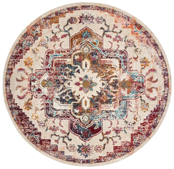 Safavieh Crystal CRS501F 8&0x22 x 10&0x22 Light Blue - Burgundy Area Rug