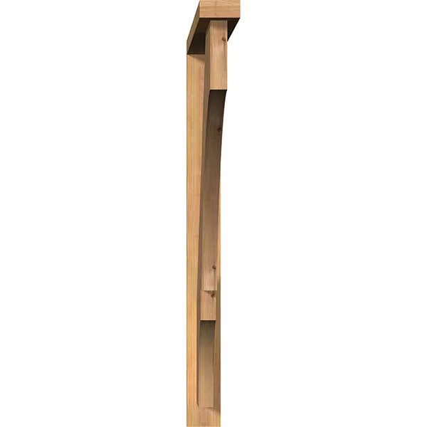 Ekena Millwork 1461933 3 1/2x22W x 40x22D x 40x22H Balboa Block Smooth Bracket w/ Offset Brace, Western Red Cedar