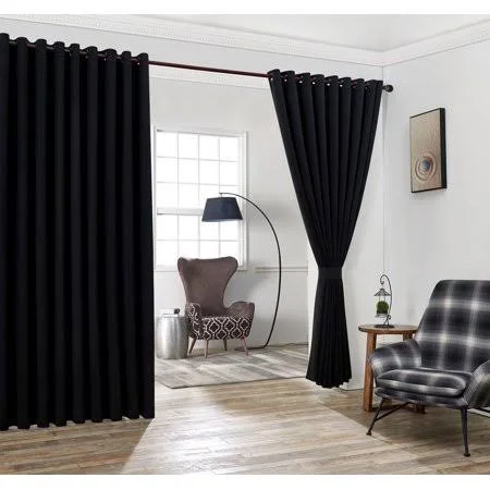 Home Sweet Home Dreams Inc Nicole Premium Thermal Insulated Blackout Curtain Panels & Patios Black Blackout Wall-to-Wall Pai