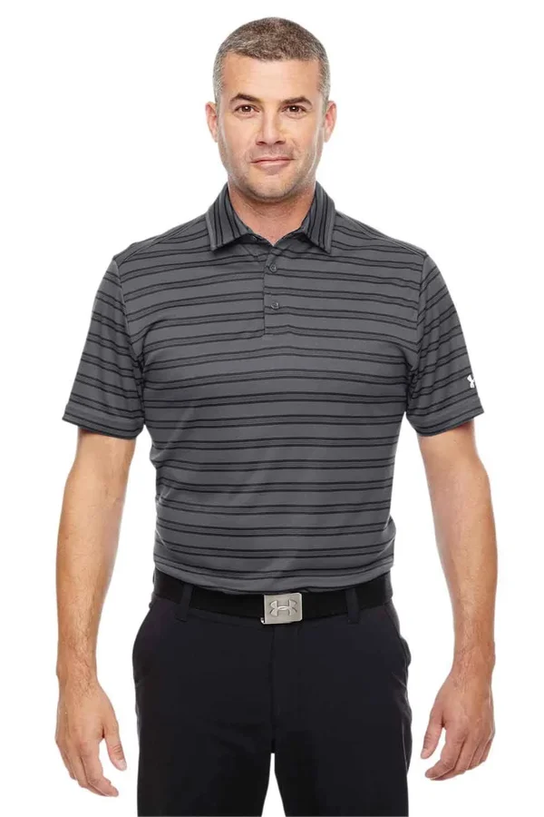 Under Armour Men's Tech Stripe Polo Graphite - M