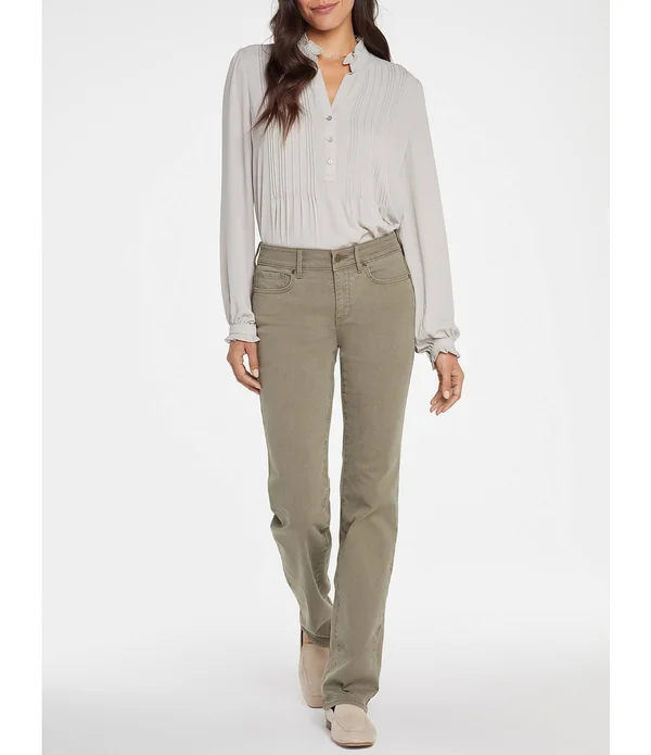 Nydj Marilyn Straight Jeans in Coffee Bean