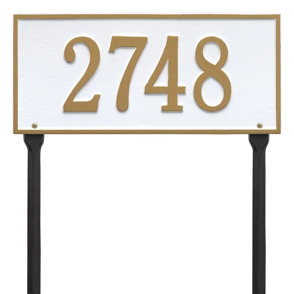 Whitehall Hartford - Standard Lawn - One Line Address Plaque ( White/Gold)