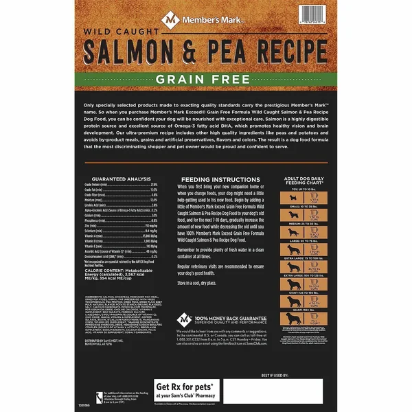 Exceed Grain-Free Dry Dog Food, Wild-Caught Salmon & Peas (30 lbs.)