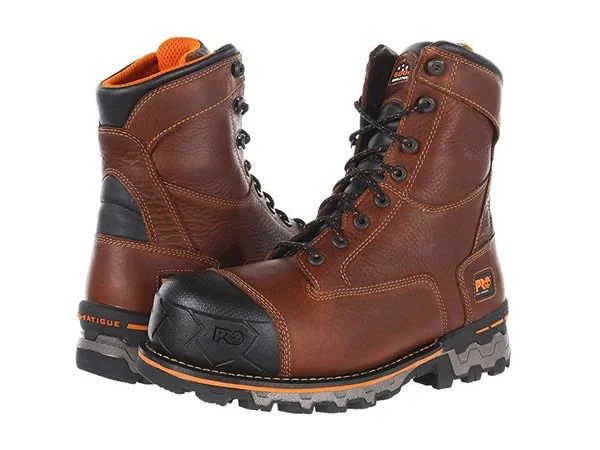 Timberland Pro Men's 8 in. Boondock Soft Toe Waterproof Insulated Work Boot, Brown