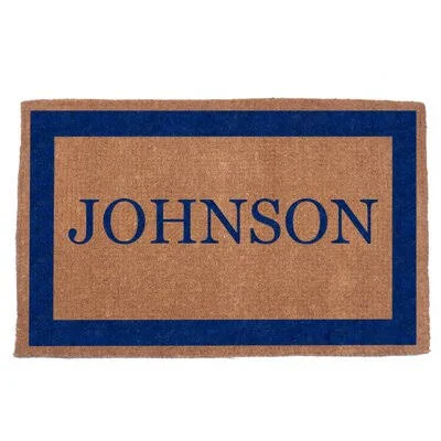 Champetre Hand Woven Single Outdoor Door Mat Red Barrel Studio Color: Blue, Mat Size: 22x22 W x 36x22 L