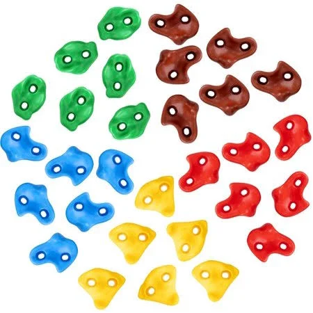 Sekkvy 30 Rock Wall Climbing Holds for Kids - Large Climbing Rocks for Indoor Outdoor Play Set, Rock Wall Hand Holds Kit with 2 i