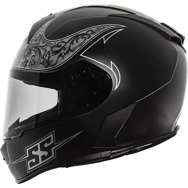 Speed & Strength SS900 Scrolls Helmet (Large - Black/Red)