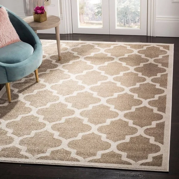 Safavieh Amherst AMT420Q Light Blue, Navy Rug 7& x 7& Round