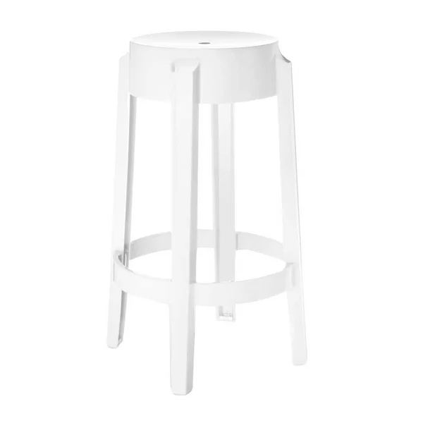Ghost Charles Bar Stool Kartell Opaque Glossy White 25.6x22