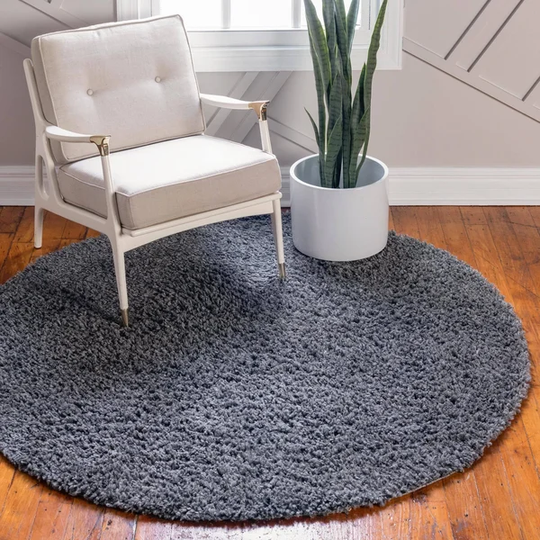 Unique Loom Davos Shag Rug - 6& 7 x 6& 7 - Round