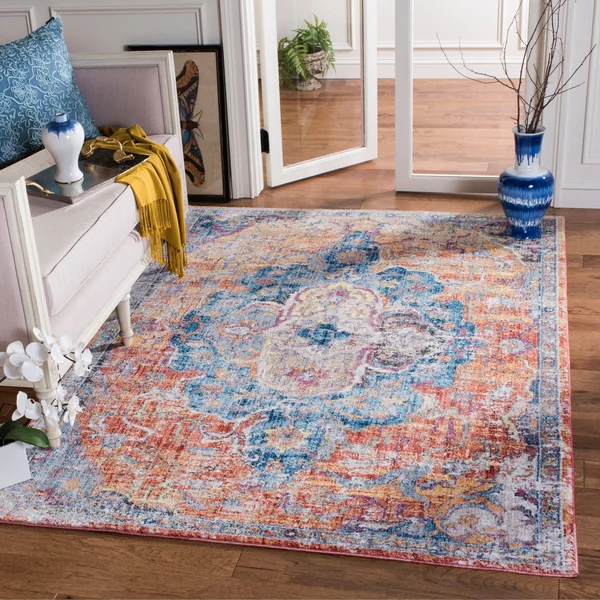 Safavieh 2&-3x22 x 12& Bristol BTL350S Blue, Orange Rug