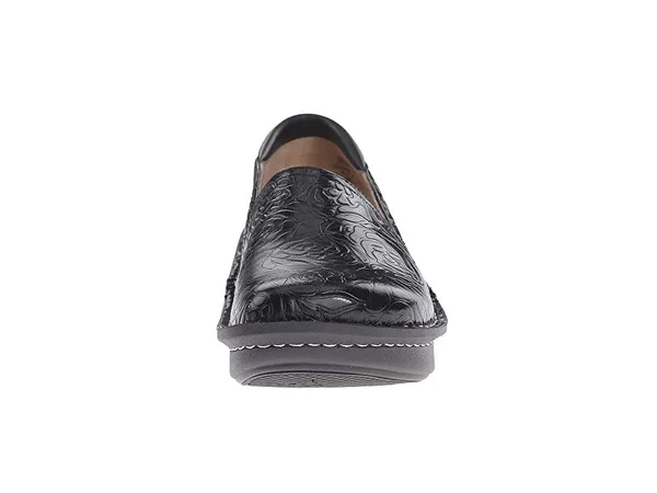 Alegria Debra Professional (Black Emboss Rose Leather) Women's Slip on Shoes
