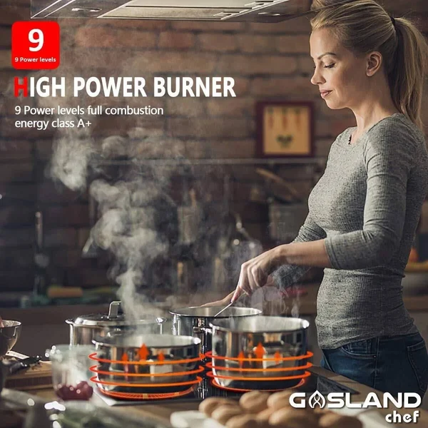 Gasland Chef 30x22 Built-in Induction Stovetop - Vitro Ceramic Surface Electric Cooktop, 4 Burners, Sensor Touch Control, Timer