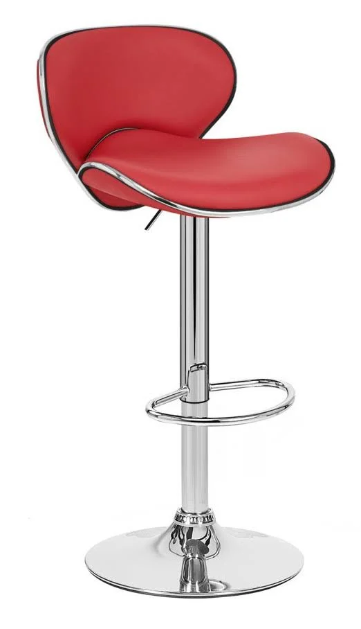 Set of 4 Kappa Contemporary Adjustable Barstool Red