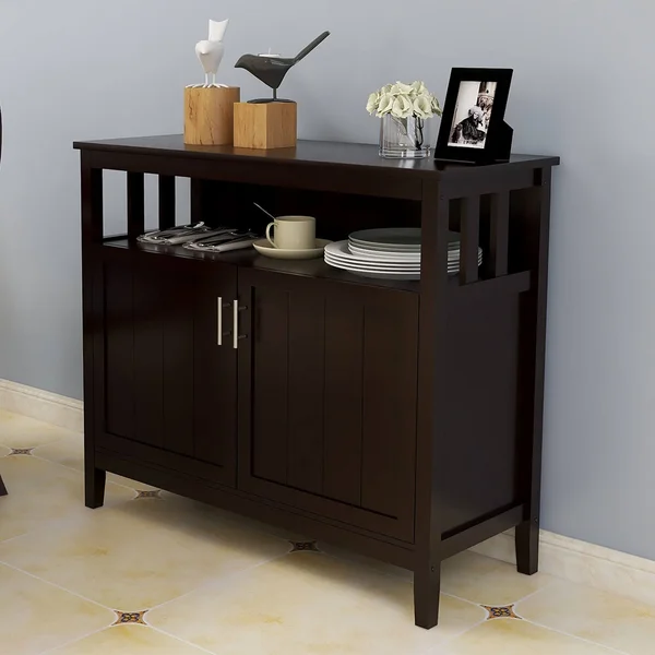 Nestfair Kitchen Storage Sideboard and Buffet Server Cabinet - Espresso
