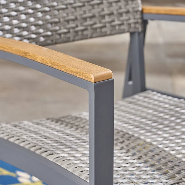 Noble House Luton Outdoor Wicker Dining Chair in Gray - Set of 2