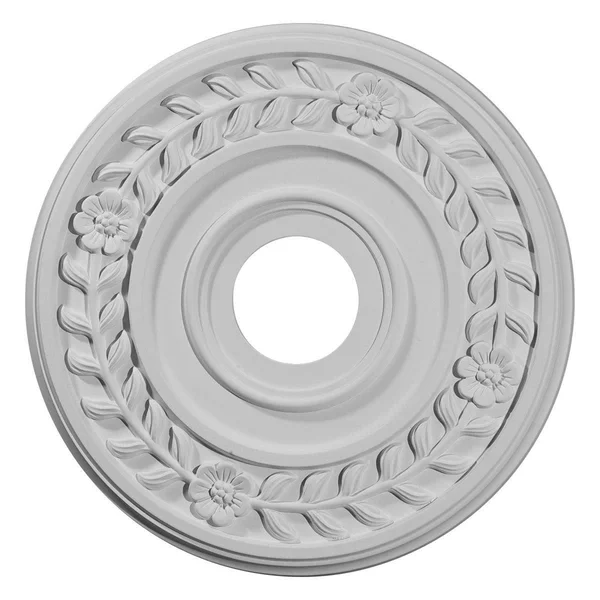 16 1/4x22OD x 3 5/8x22ID x 1x22P Wreath Ceiling Medallion (Fits Canopies Up to 5 1/2x22), Hand-Painted Ultra Pure White Crackle