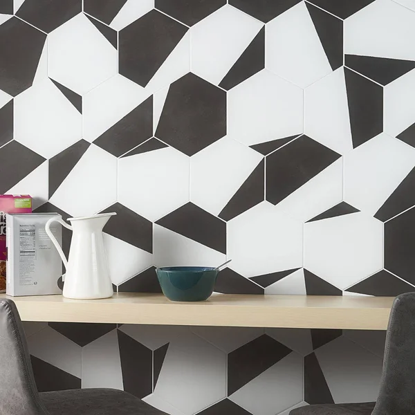 Artmore Tile Modern Hex Pop Black 7.79 in. x 8.98 in. Matte Porcelain Floor and Wall Tile (16 Pieces 6.03 Sq. ft. per CASE) - EX