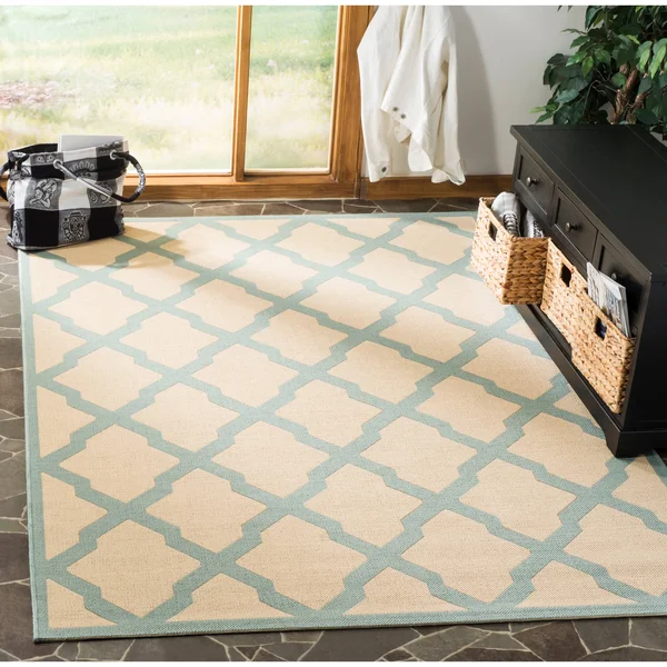 Safavieh Linden LND122L Cream/Aqua 4& x 6& Area Rug