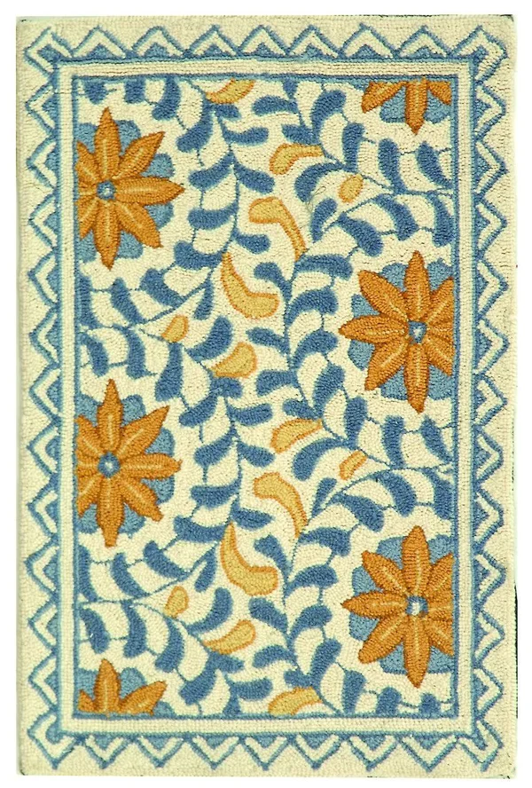 Safavieh Chelsea HK150A 5&6x22 x 5&6x22 Round Ivory - Blue Area Rug