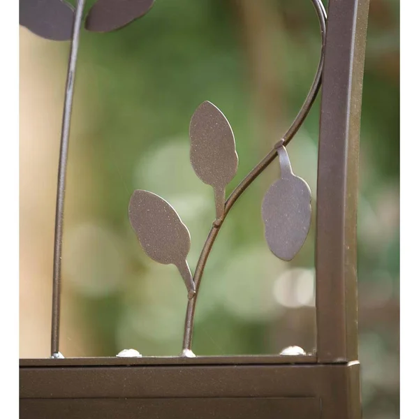 Metal Garden Arbor with Tree of Life Design - Green