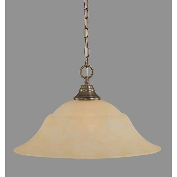 Toltec Lighting-10-BN-53813-Any - One Light Chain Pendant Brushed Nickel Finish with Amber Marble Glass