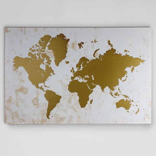 Wexford Home 'Champagne Gold Map' Wall Art (Modernism)