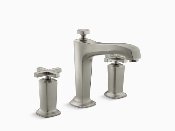 Kohler T16237-3-BN Margaux Deck-Mount High-Flow Bath Faucet Trim with Cross Handles, Valve Not Included