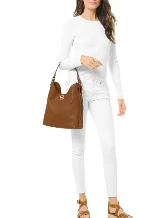 Michael Michael Kors Large Leather Hobo Bag - Brown