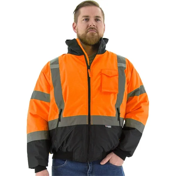 Majestic Glove 75-1314 Hi-Viz Waterproof Jacket with Quilted Liner, ANSI 3