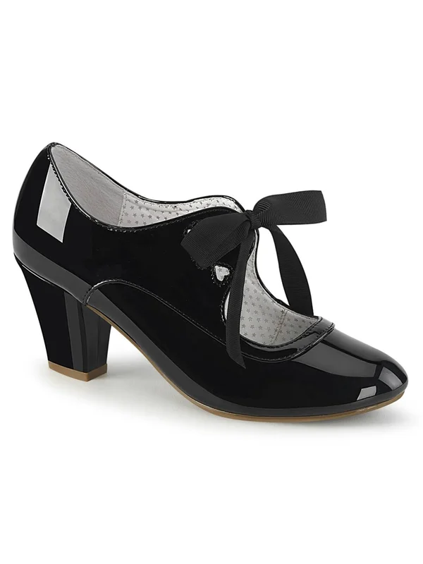 Pin Up Couture Women's Wiggle 32 Mary Jane Pump - Size: 8, Black Patent