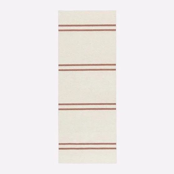 HTH Simple Striped Rug, 2.5x7, Mocha Mousse