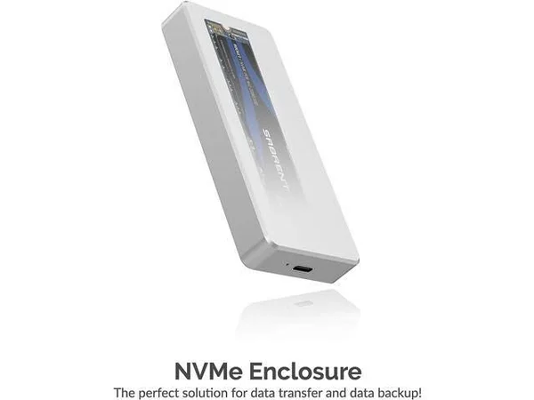 Sabrent USB Type-C Aluminum Enclosure for M.2 NVMe SSD in Silver (EC-NVME-SVR)