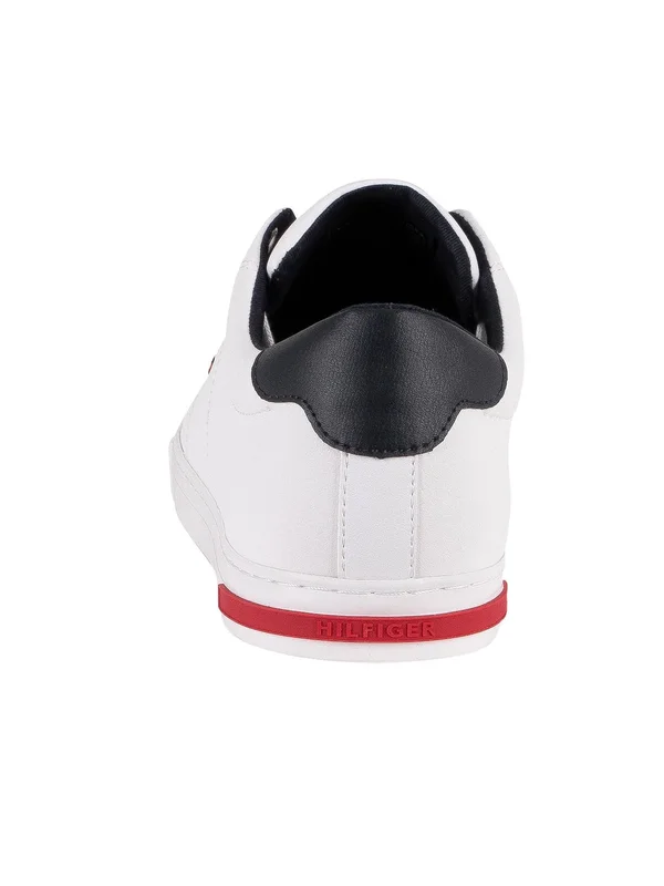 Mens Tommy Hilfiger Essential Leather Trainers - White