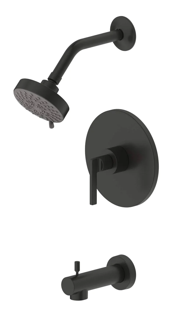 Fontaine by italia Saint-Lazare Single-Handle 4-Spray Settings Tub and Shower Faucet Set in Matte Black with Pressure Balance Va