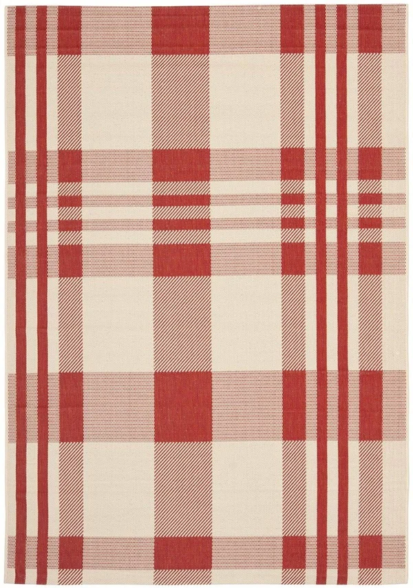 Safavieh CY6201-238-810 8 x 10 ft. Courtyard Rectangle Area Rug - Red & Bone
