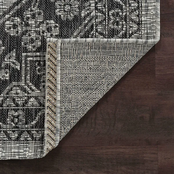 Tayse Veranda Vnd14 Indoor - Outdoor Area Rug Black, Size: 9 x 12 ft.