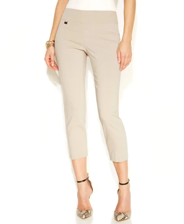 Alfani Tummy-Control Pull-On Capri Pants, Regular & Petite Sizes, Created for Macy&s - Summer Straw